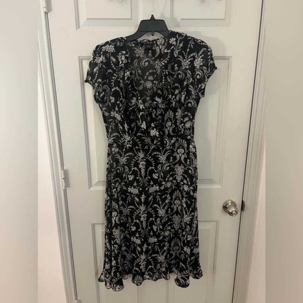 Vintage Sheer Black and White Dress size 12